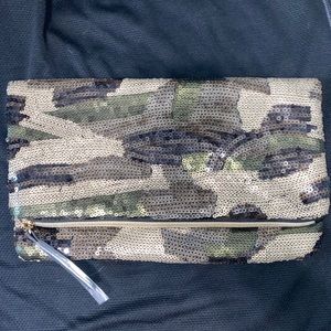 Stella & Dot Margeaux Clutch • Camo Sequins